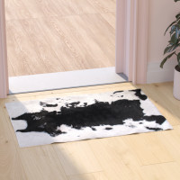Flash Furniture YTG-RGC31523-23-BK-GG Barstow Collection 2' x 3' Black Faux Cowhide Print Area Rug with Polyester Backing for Living Room, Bedroom, Entryway
